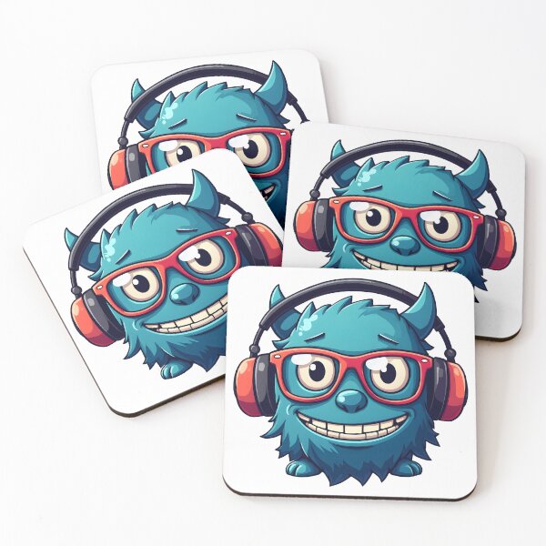 Item preview, Small blue furry creature wearing glasses and headphones designed and sold by Norsia.