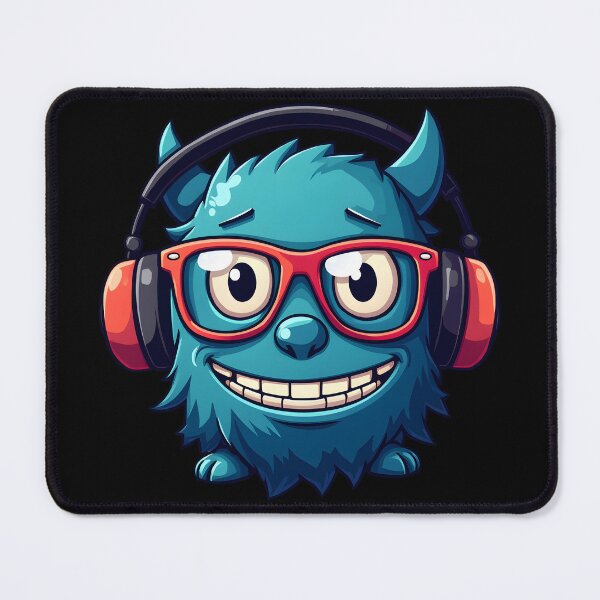 Item preview, Small blue furry creature wearing glasses and headphones designed and sold by Norsia.