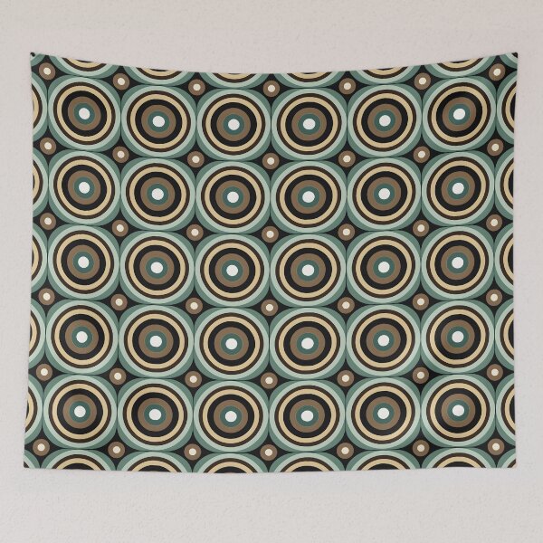 Item preview, Mid Century Modern  Geometric  Circles Green, Brown designed and sold by Prints and Lifestyle.