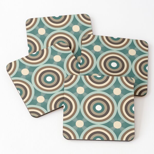 Item preview, Mid Century Modern  Geometric  Circles Green, Brown designed and sold by Prints and Lifestyle.