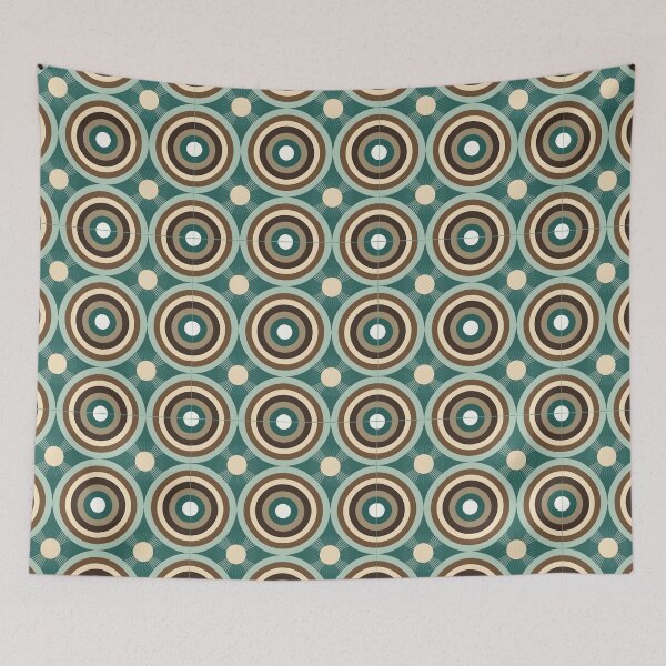 Item preview, Mid Century Modern  Geometric  Circles Green, Brown designed and sold by Prints and Lifestyle.