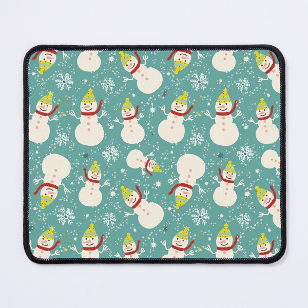 Item preview, Retro Christmas Hand drawn Cozy Snowman tossed with stars snowflakes designed and sold by sarakaquabubble.