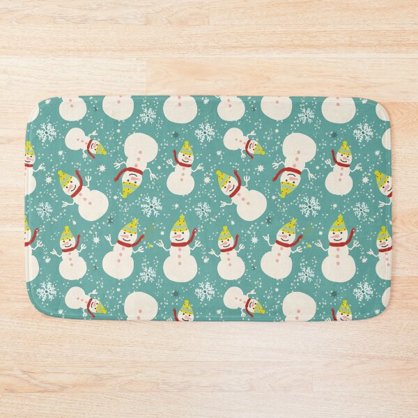 Item preview, Retro Christmas Hand drawn Cozy Snowman tossed with stars snowflakes designed and sold by sarakaquabubble.