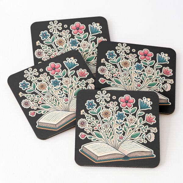 Artikelvorschau, Blooming Tales: Blumenfantasie aus einem offenen Buch. entworfen und verkauft von Linework Studio.