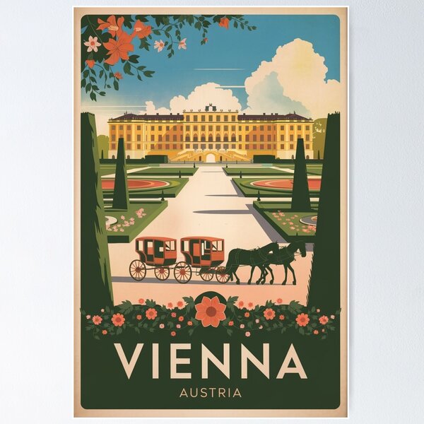 Item preview, Vienna Vintage Travel Poster designed and sold by TravelerRat.