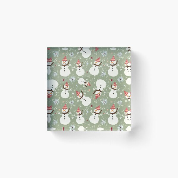 Item preview, Natural Christmas Hand drawn Cozy Snowman tossed with stars snowflakes designed and sold by sarakaquabubble.