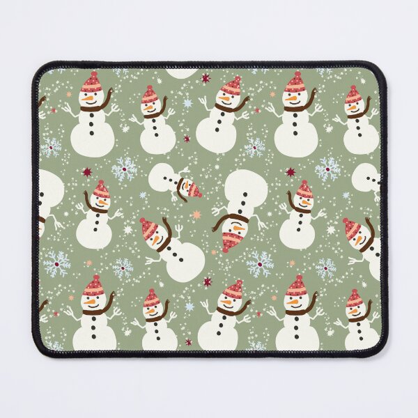 Item preview, Natural Christmas Hand drawn Cozy Snowman tossed with stars snowflakes designed and sold by sarakaquabubble.