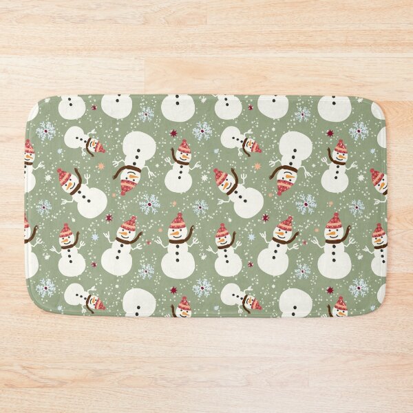 Item preview, Natural Christmas Hand drawn Cozy Snowman tossed with stars snowflakes designed and sold by sarakaquabubble.