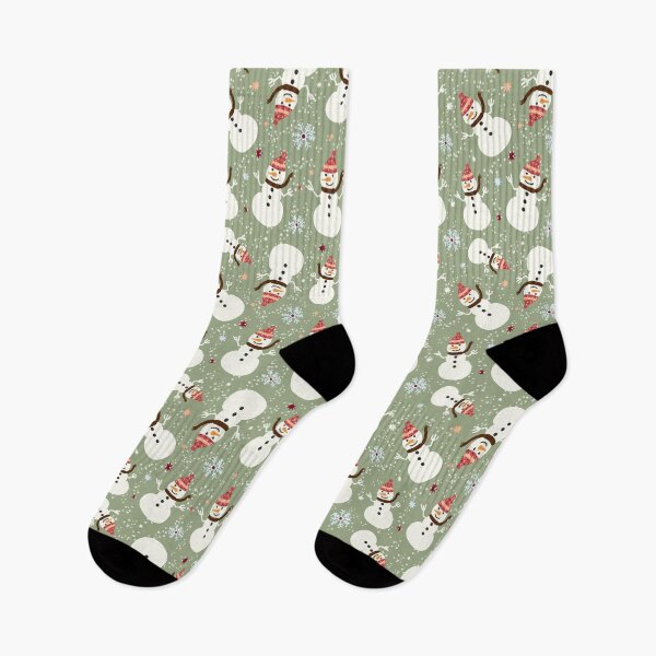 Item preview, Natural Christmas Hand drawn Cozy Snowman tossed with stars snowflakes designed and sold by sarakaquabubble.