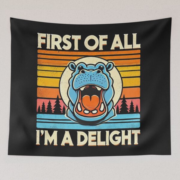 Item preview, First Of All I'm A Delight Funny Moo-Deng Hippo Hippopotamus designed and sold by SztylishDesigns.
