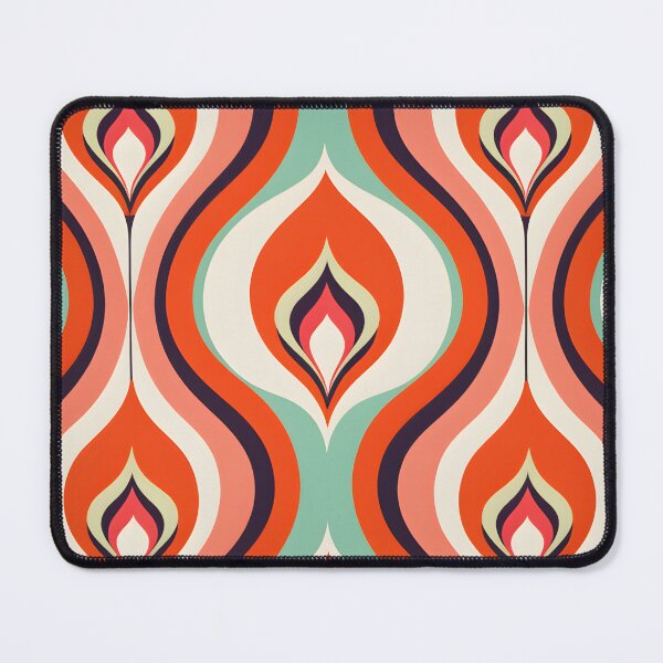 Item preview, Mid Century Modern Fluid Wavy Pattern  Orange, Green designed and sold by Prints and Lifestyle.