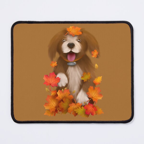 Item preview, Autumn Leaps Cute Caramel Dog the joy of fall designed and sold by Angel Lu.