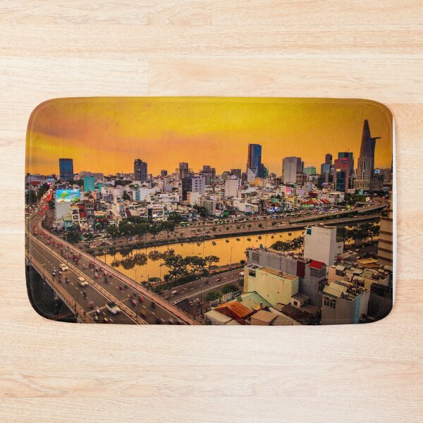 Item preview, Orange Sunset Glow Over District 1 in Saigon designed and sold by KMNscapes – Ireland Prints & Beyond.