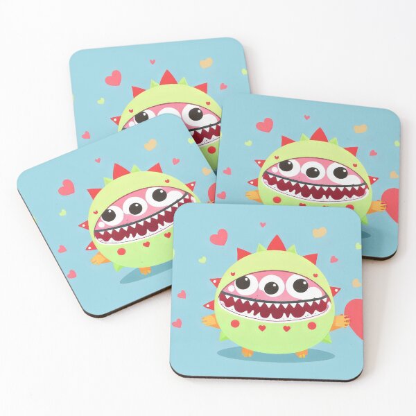 Item preview, Three-Eyed Monster with Hearts – Adorable Kawaii Love Creature Design designed and sold by Cherry-Cat.