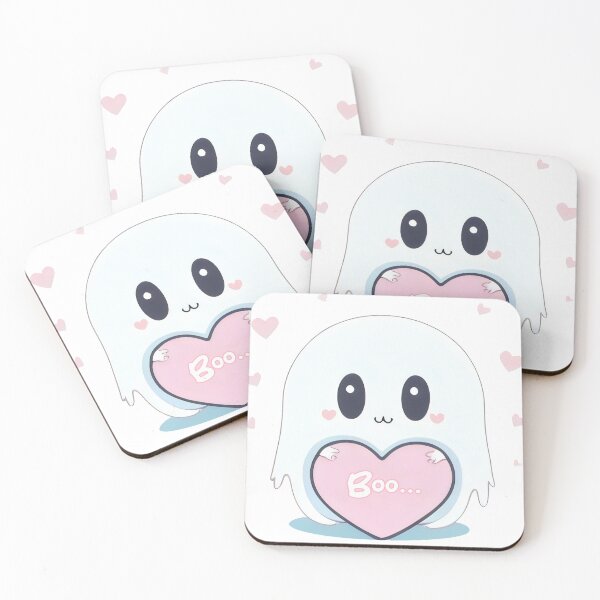 Item preview, Cute Kawaii Ghost with Heart and "Boo"  designed and sold by Cherry-Cat.