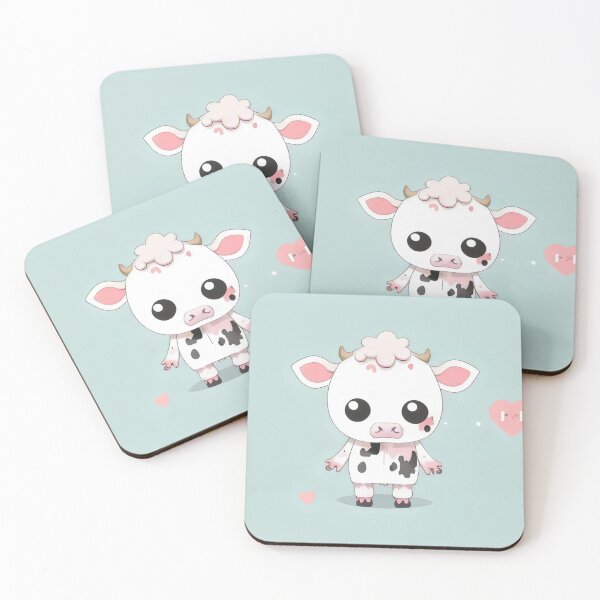 Item preview, Adorable Kawaii Cow Character – Cute Farm Animal Art designed and sold by Cherry-Cat.