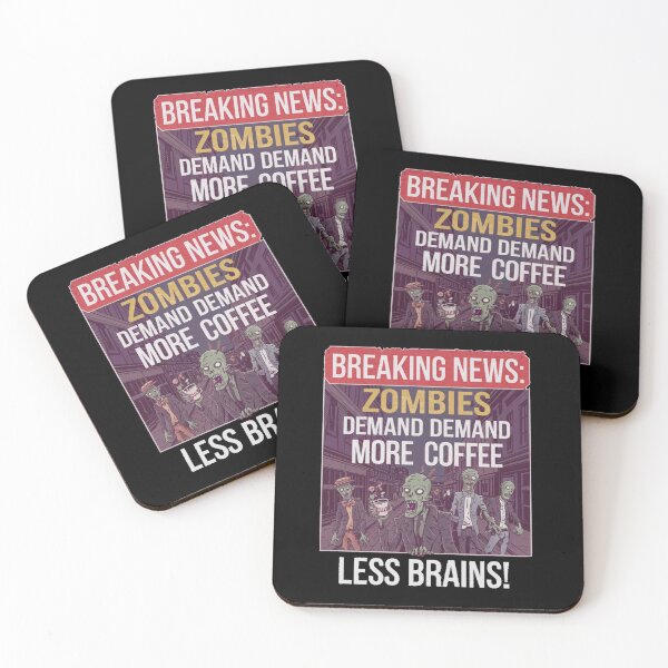 Item preview, Breaking News Zombies Demand Coffee – Halloween Humor designed and sold by jonrdesign.
