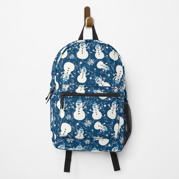 Item preview, Blue Silver Christmas Hand drawn Cozy Snowman tossed with stars snowflakes designed and sold by sarakaquabubble.