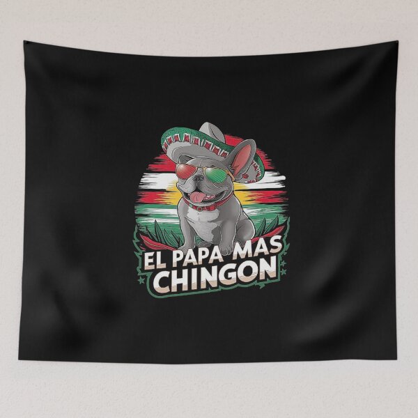 Item preview, El Papa Mas Chingon - Cool French Bulldog Sombrero Dog Art for Funny Dog Lovers, Dad Gift, Mexico Pride, and Unique Pet Humor designed and sold by love3617.