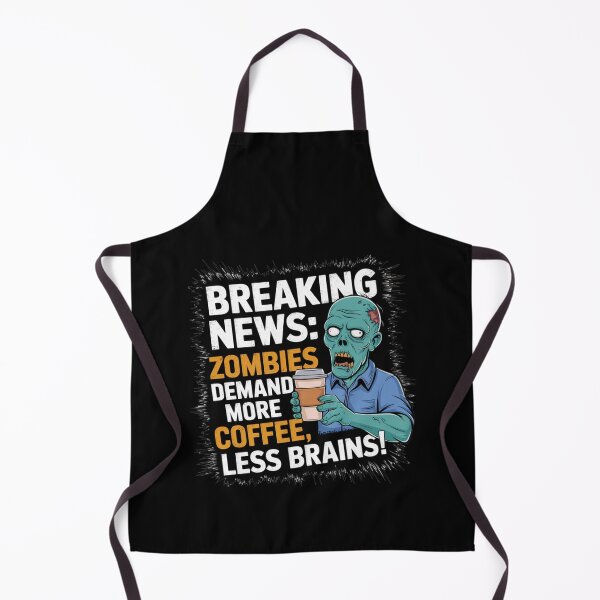 Item preview, Breaking News Zombies Want Coffee – Funny Halloween Zombie Design designed and sold by jonrdesign.