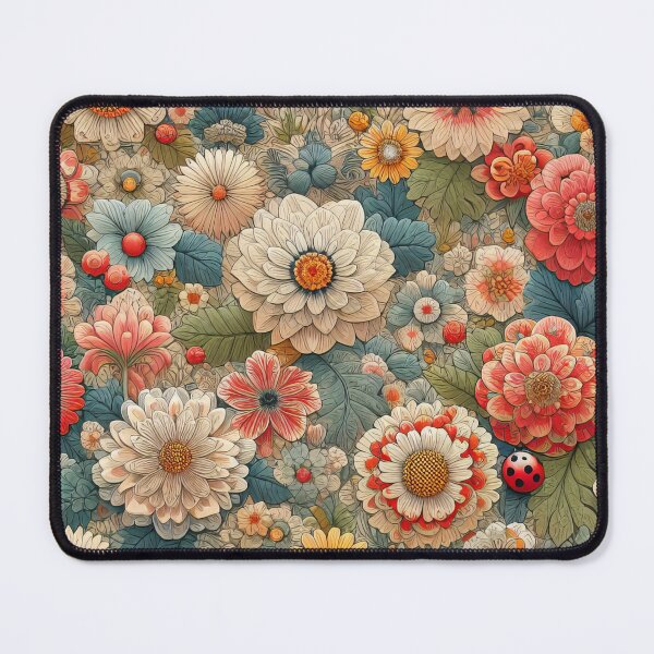 Item preview, Floral Harmony in Soft Pastels and Red Hues designed and sold by ArtComixHaven.
