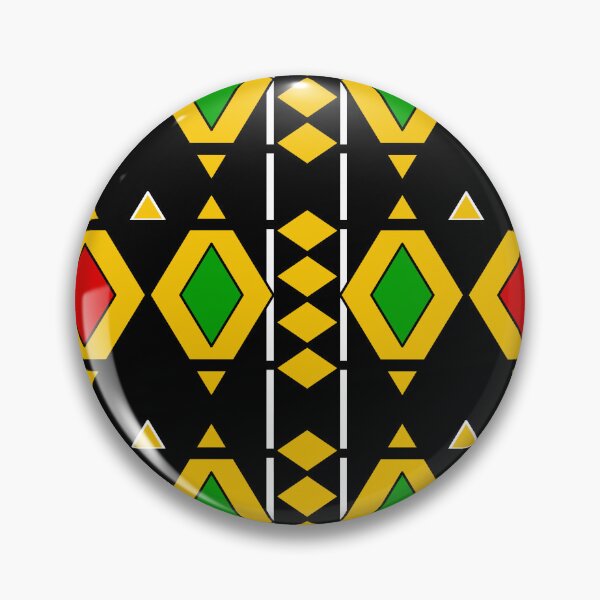 Item preview, African Diamonds Pattern in Yellow Black and Green designed and sold by HotHibiscus.