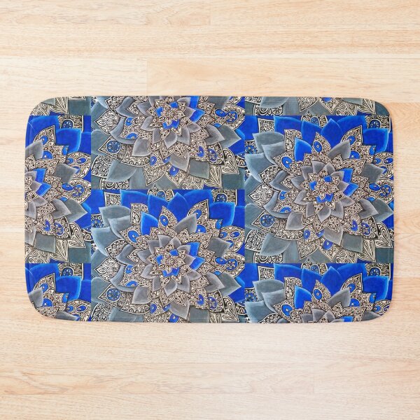 Item preview, fractal, rosette, flower, blue, gray, rose, magic designed and sold by JoannaLasGalery.