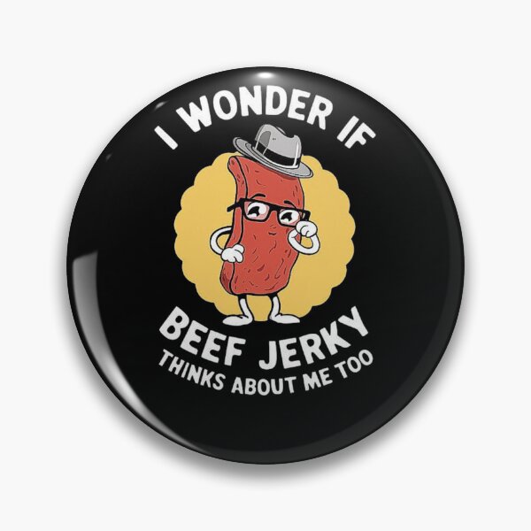 Item preview, I Wonder If Beef Jerky Thinks About Me Too - Funny Cartoon Design for Snack Lovers, Food Humor, Quirky Gift for Friends, Family & Foodies designed and sold by love3617.