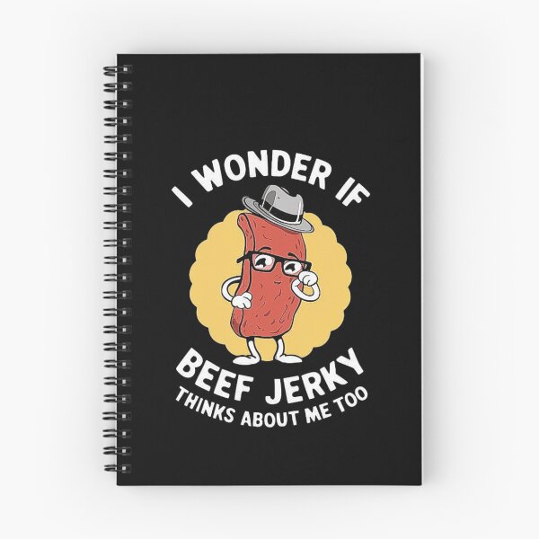 Item preview, I Wonder If Beef Jerky Thinks About Me Too - Funny Cartoon Design for Snack Lovers, Food Humor, Quirky Gift for Friends, Family & Foodies designed and sold by love3617.