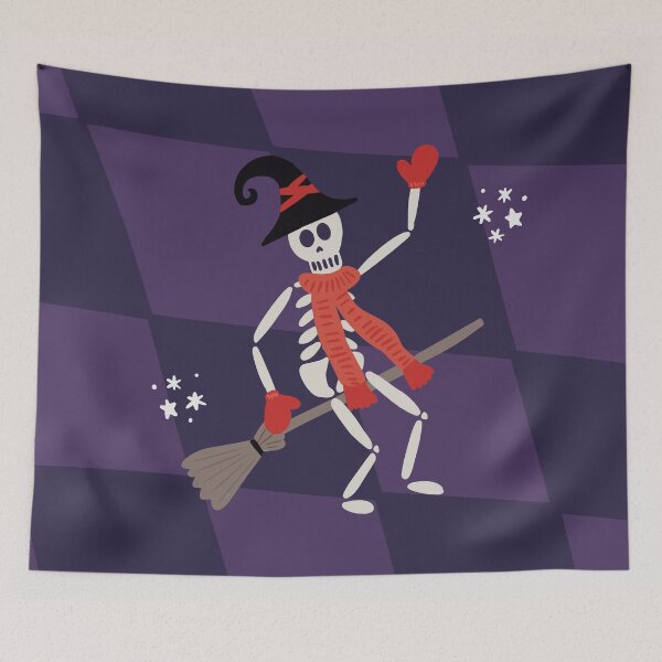 Item preview, Witchy Skeleton Wearing Winter Warmers designed and sold by DahliaCreative.
