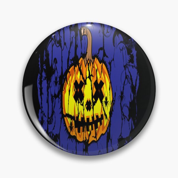 Item preview, pumpkin orange color and dark spider on blue background designed and sold by TYTOS-SHOP.
