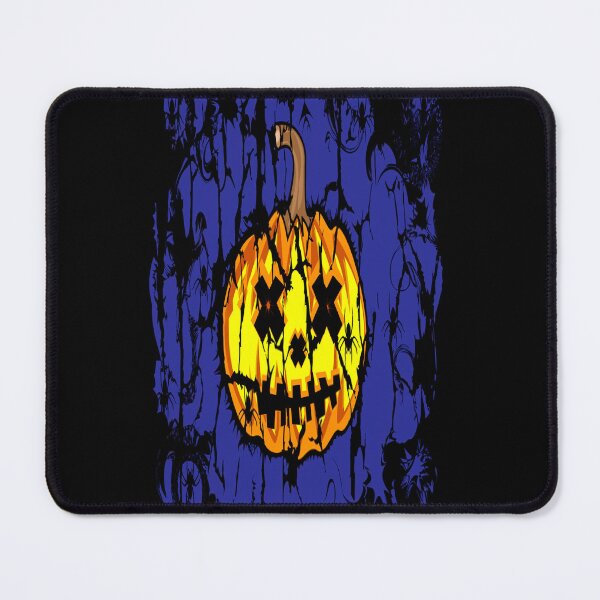 Item preview, pumpkin orange color and dark spider on blue background designed and sold by TYTOS-SHOP.