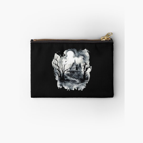 Item preview, haunted house ghost landscape black white landscape designed and sold by G-M-Designs.