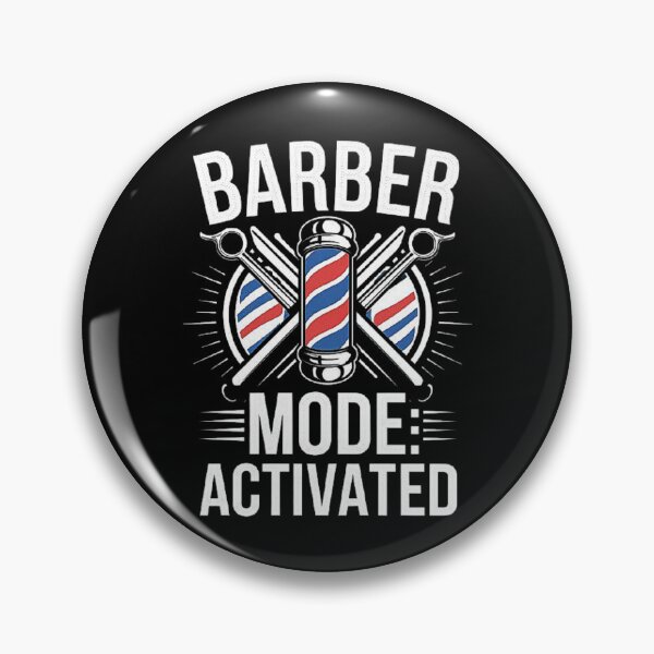 Item preview, Barber Mode: Activated - Cool Barber Shop Art with Vintage Barber Pole, Scissors and Comb, Perfect Gift for Hair Professionals, Men, and Family designed and sold by love3617.