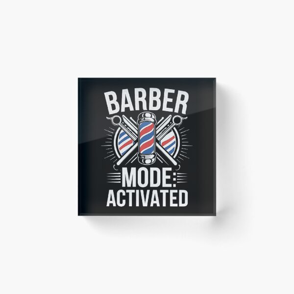 Item preview, Barber Mode: Activated - Cool Barber Shop Art with Vintage Barber Pole, Scissors and Comb, Perfect Gift for Hair Professionals, Men, and Family designed and sold by love3617.