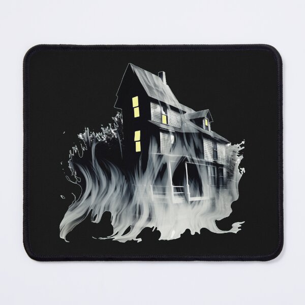 Item preview, haunted house ghost landscape black white landscape designed and sold by G-M-Designs.