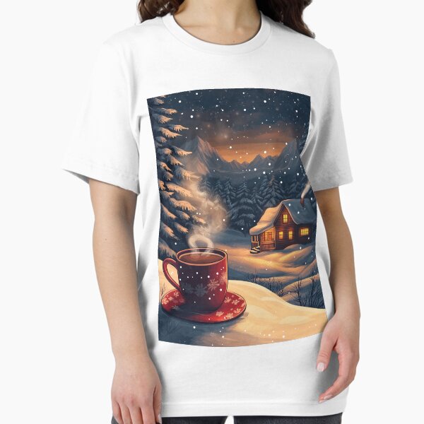 Cozy Winter Holiday Cabin In The Woods Essential T-Shirt