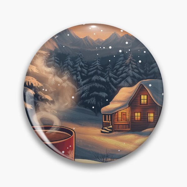 Item preview, Cozy Winter Holiday Cabin In The Woods designed and sold by imbakrastavac.