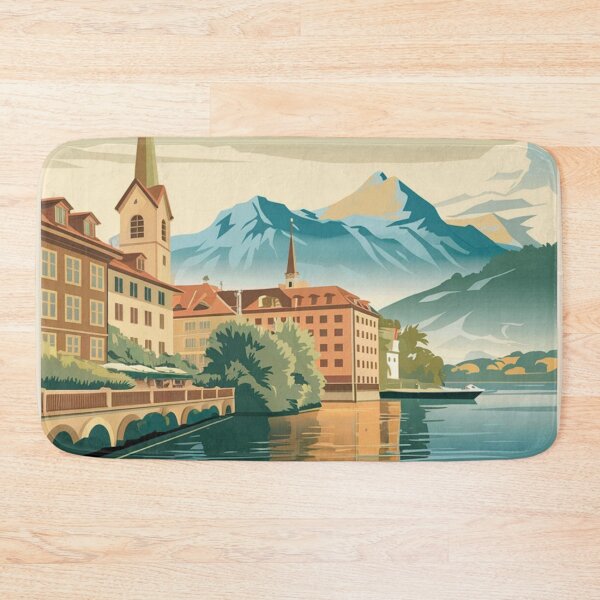 Item preview, Zurich Vintage Travel Poster designed and sold by TravelerRat.