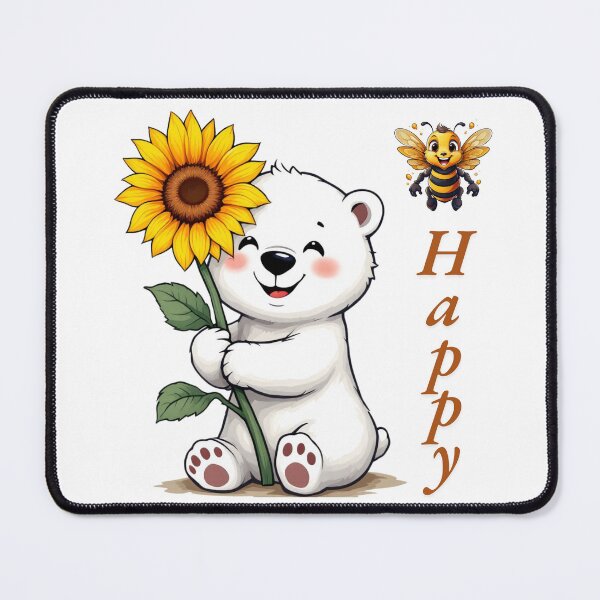 Item preview, Another Bee-lieve It or Not, a fun Polar Happy Bear and a Sunflower gift for Her designed and sold by Grang Art Artistic Designs.