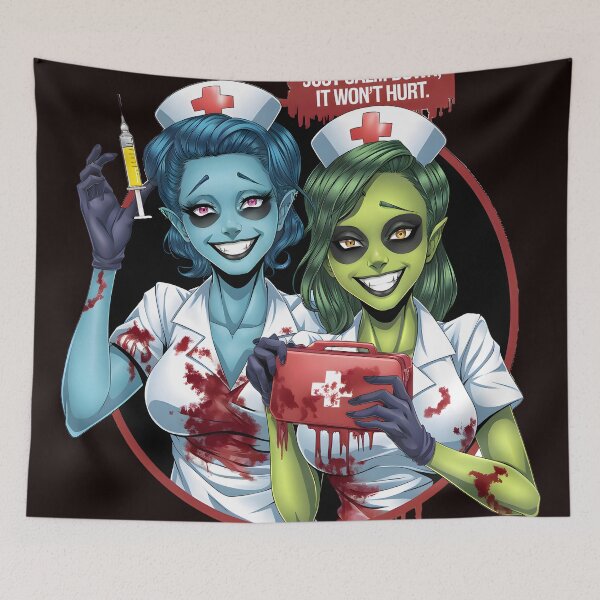 Item preview, Halloween anime scary nurses with injection designed and sold by NextDoorShoop.
