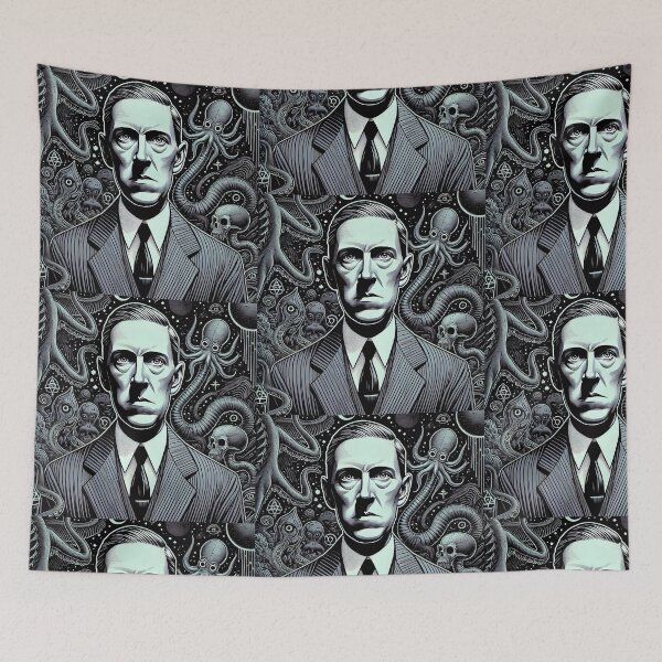 Item preview, HP Lovecraft Cthulhu halloween portrait spooky scary vintage retro cute kawaii designed and sold by headlessdreamer.