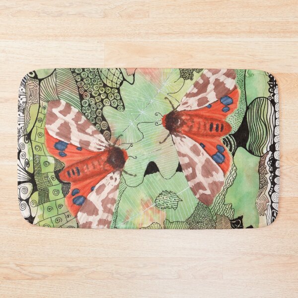 Item preview, Garden Tiger Moth Abstract Watercolour Ink Doodle Art designed and sold by Tezoodle Art.