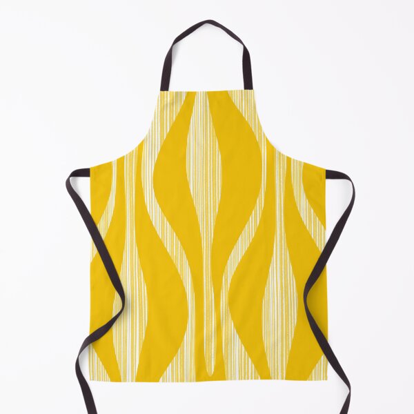 Item preview, Mid Century Modern Abstract Lounge Striped Ogee Pattern in Yellow and White designed and sold by kierkegaard.