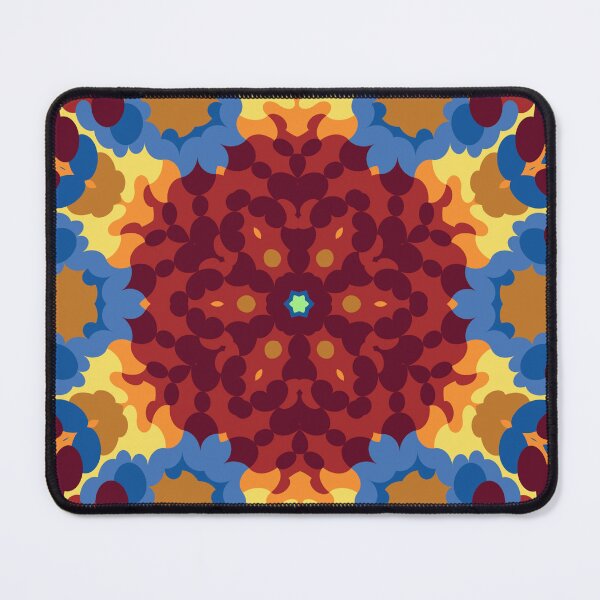 Item preview, Retro Mandala Red Blue and Yellow designed and sold by WormholeOrbital.