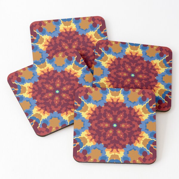 Item preview, Retro Mandala Red Blue and Yellow designed and sold by WormholeOrbital.