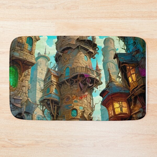 Item preview, Fantasy Wizards Tower in Town - Dark Fantasy Art concept designed and sold by Delerat7.