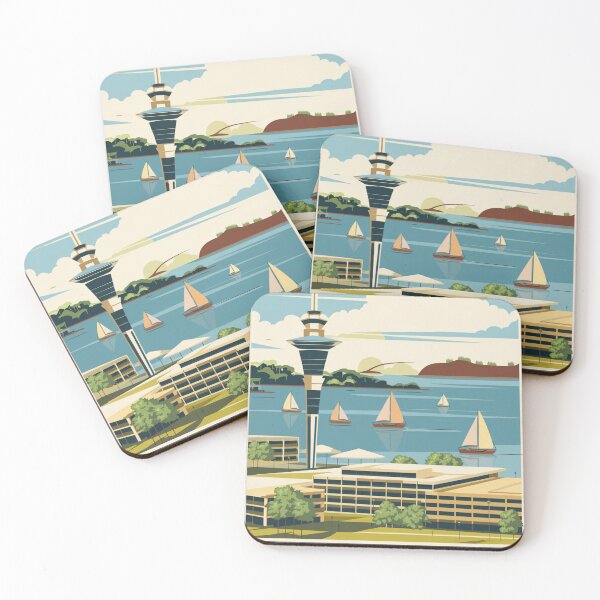 Item preview, Auckland Vintage Travel Poster designed and sold by TravelerRat.