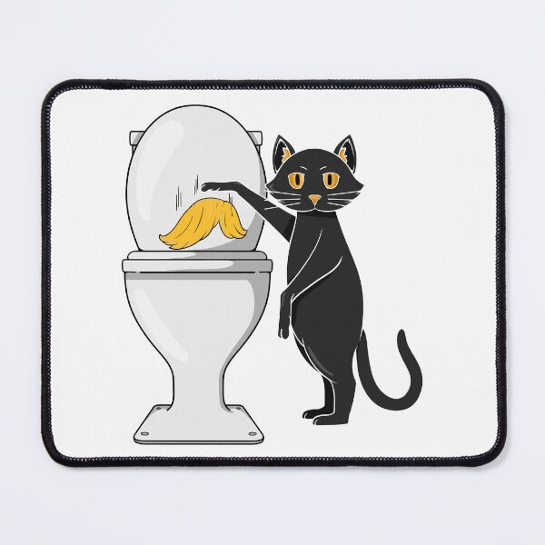 Item preview, Guilty as charged. Black Cat Caught Dumping Trumps Wig In The Toilet. Hilarious Political Satire T Shirt designed and sold by Millie8282.