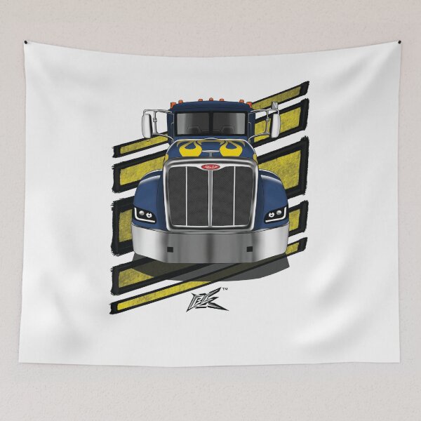 Item preview, large american semi truck blue yellow  designed and sold by NaquashM.